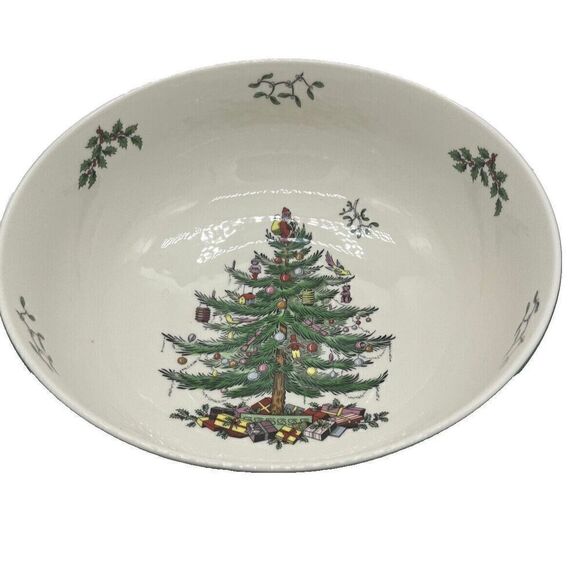 Spode‎ Christmas Tree 9.5" Round Salad Serving Bowl England - Picture 1 of 5
